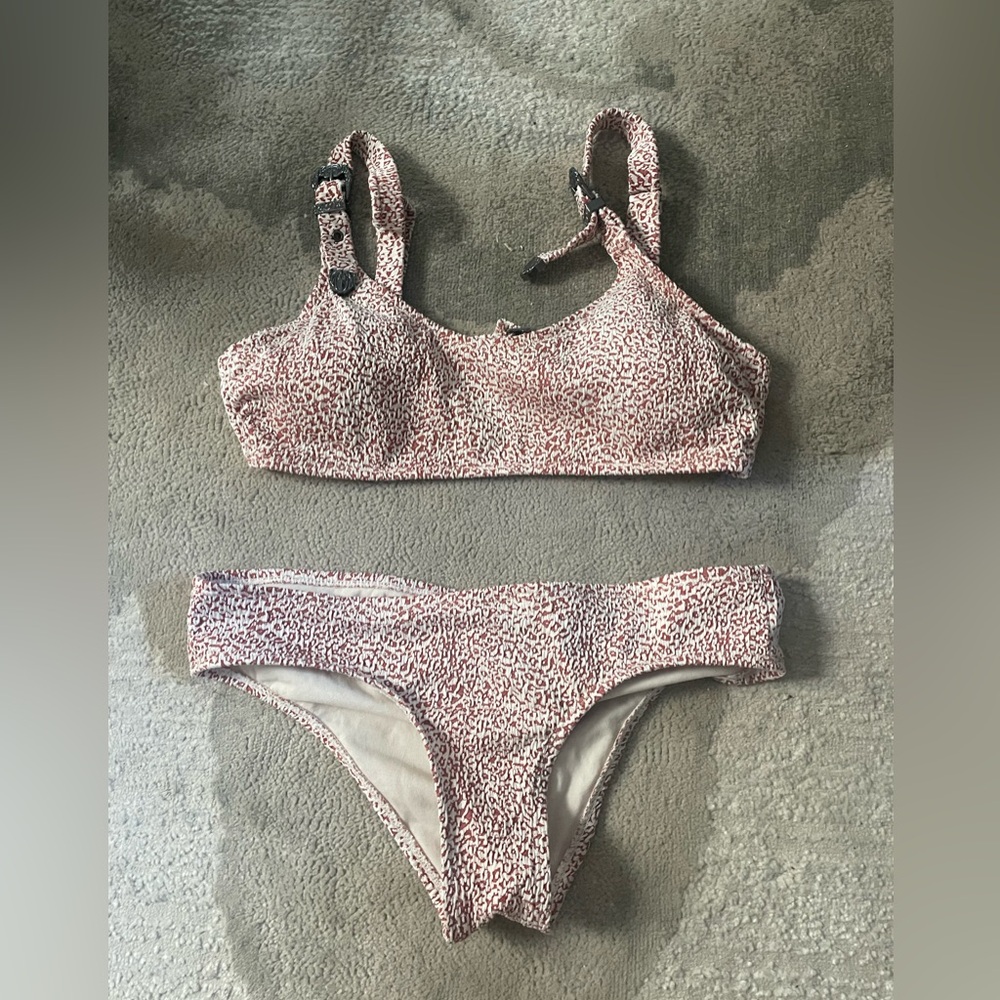 Xhilaration Pink and White Patterned Bikini Set